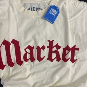 Market Cream and Red Short Sleeve Tee